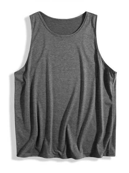 Custom-made dark gray comfortable and breathable women's sleeveless T-shirt