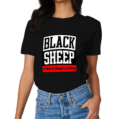 Inkmay Casual Cotton T-shirt Black Sheep Logo Bold Design Unisex T-shirtEssentialFit Street T-Shirt