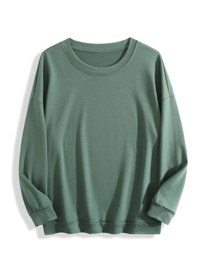 240g Crew Neck Sweatshirt - Gray-Green-back