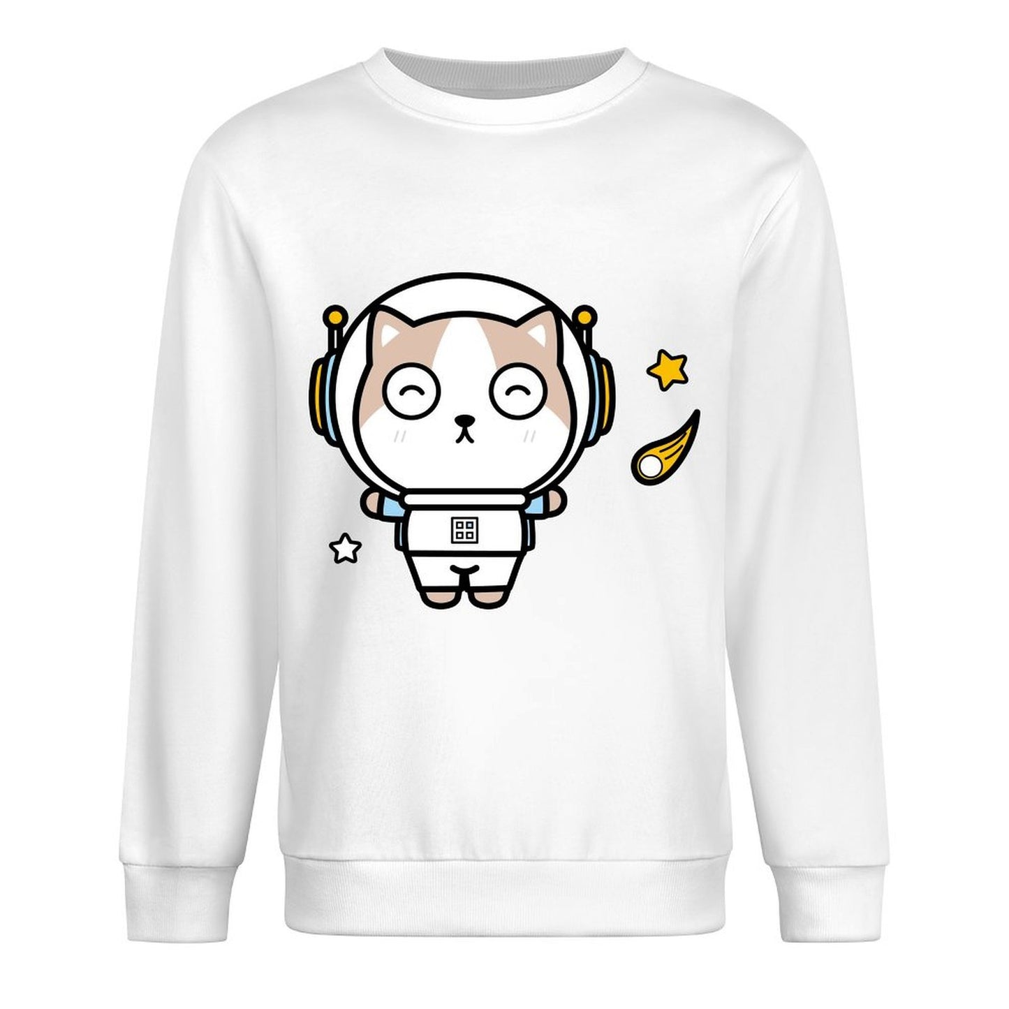 Front Patterned Long Sleeve TopSharp Double-Stitched