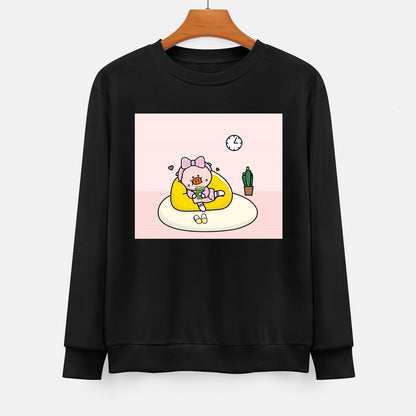  Front Patterned Long Sleeve TopRegularFit Fade-Resistant