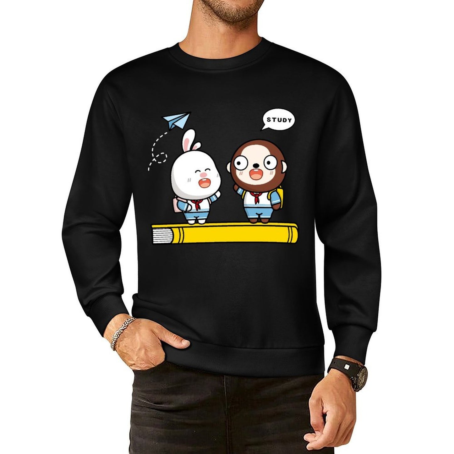 Front Patterned Long Sleeve TopComfortSeries Soft-Touch