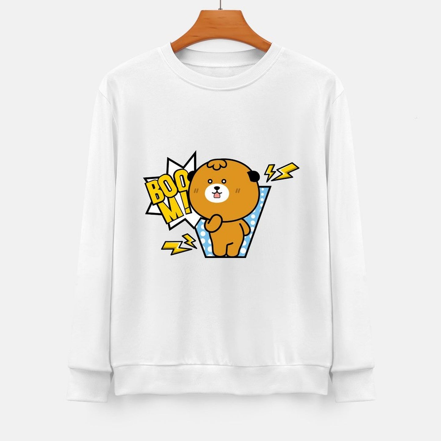 Front Patterned Long Sleeve TopEasyWear Simple