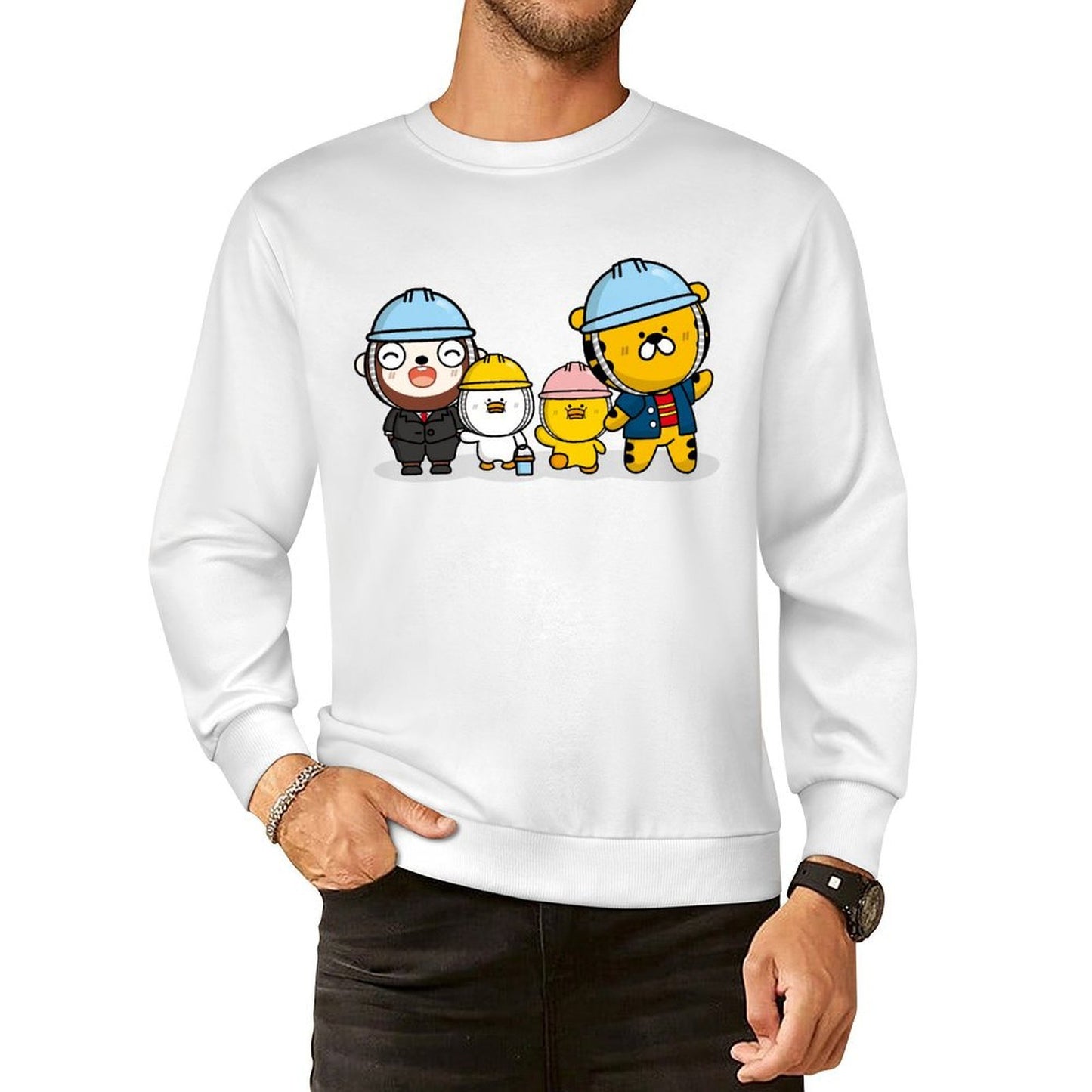 Front Patterned Long Sleeve TopEasyStyle Double-Stitched