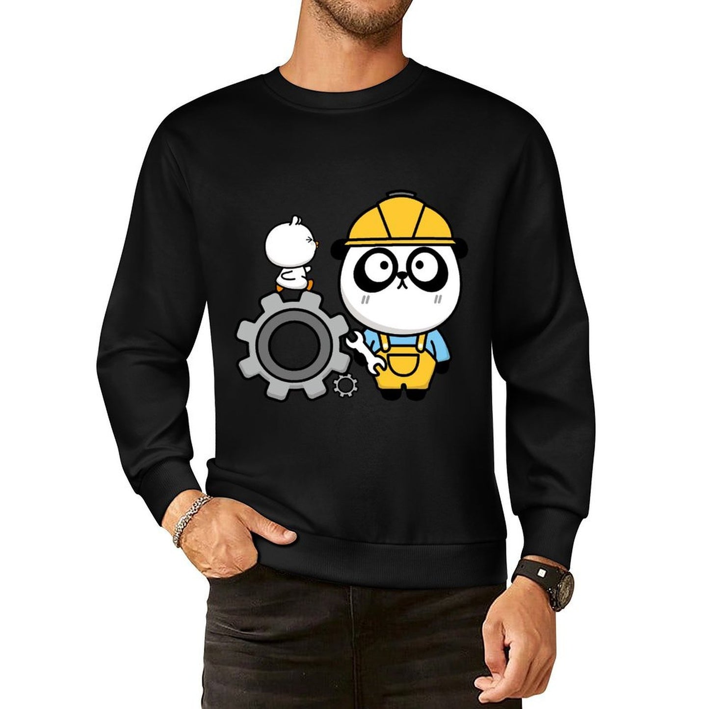 Front Patterned Long Sleeve Top Printing Neutral