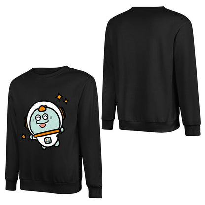Front Patterned Long Sleeve TopRelaxFit Crew Neck