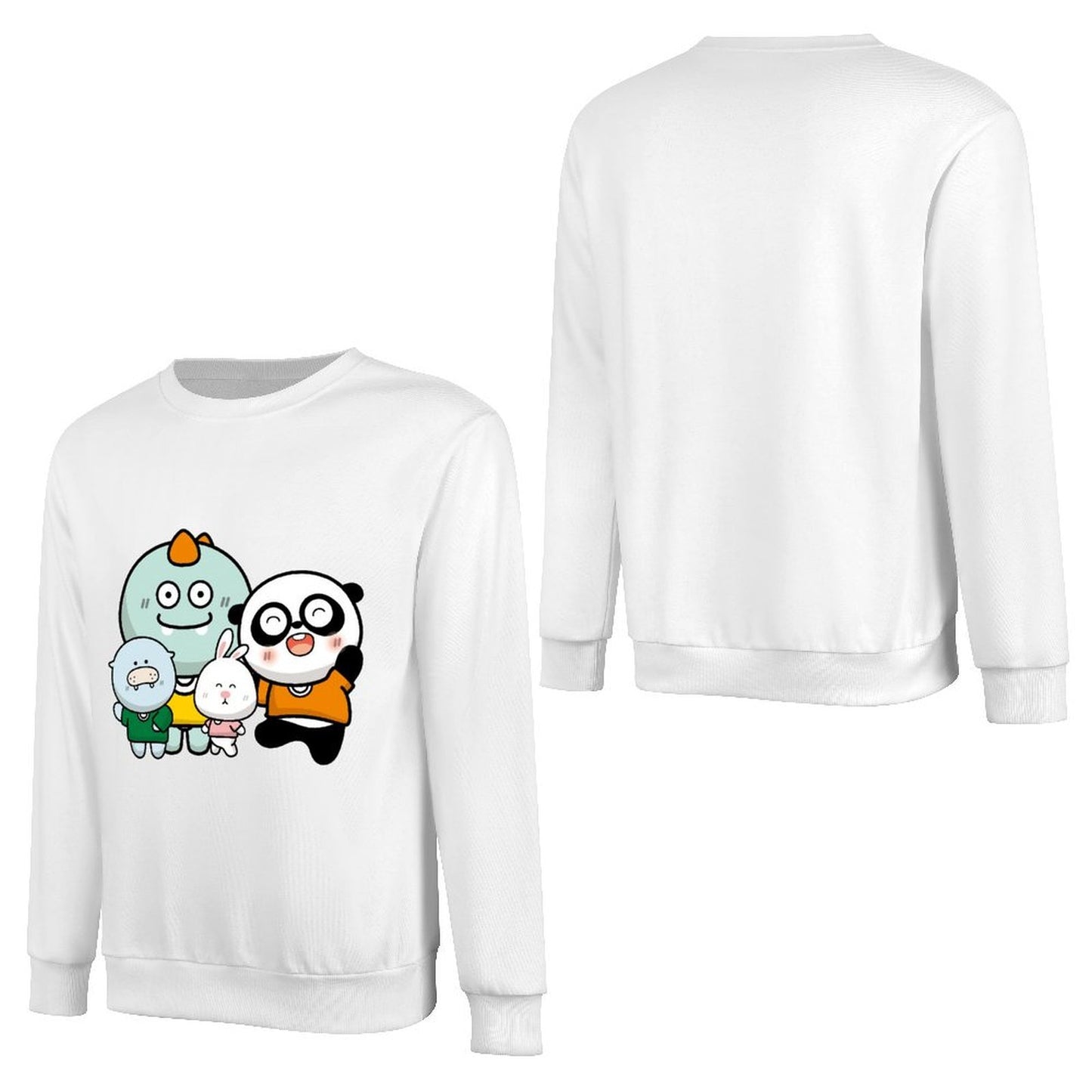 Front Patterned Long Sleeve TopCrewneck Sport