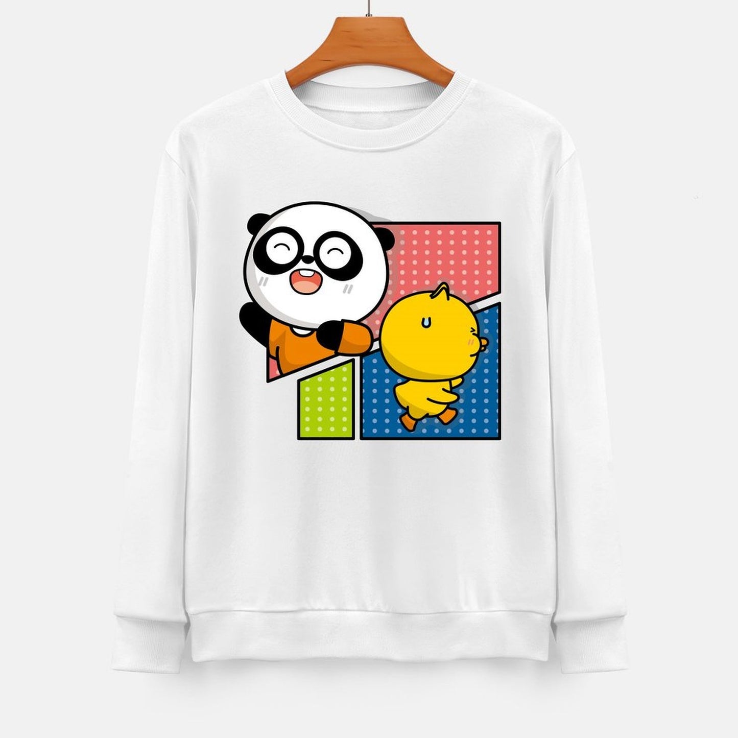 Front Patterned Long Sleeve TopCrew Neck Neat