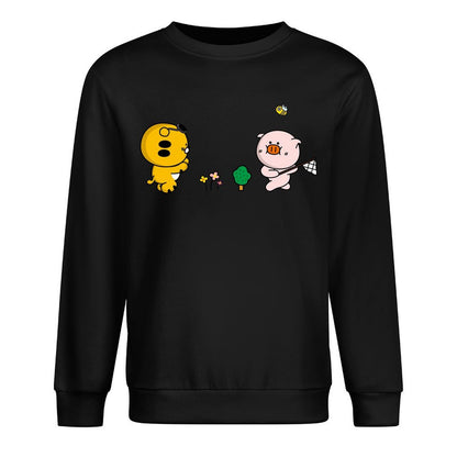 Front Patterned Long Sleeve TopFitted Heat-Transfer