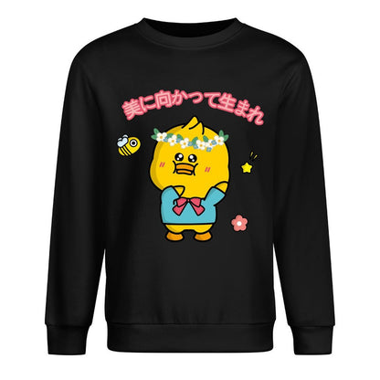 Front Patterned Long Sleeve TopStreet Heat-Transfer