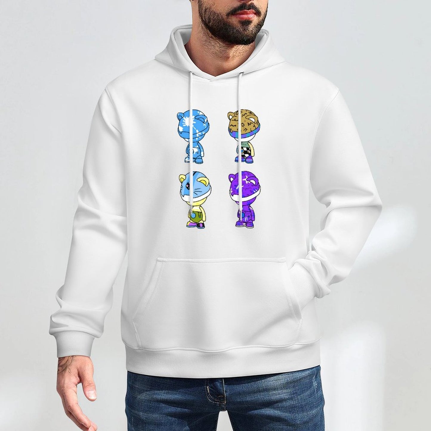 Hoodie Front PatternSolid Active
