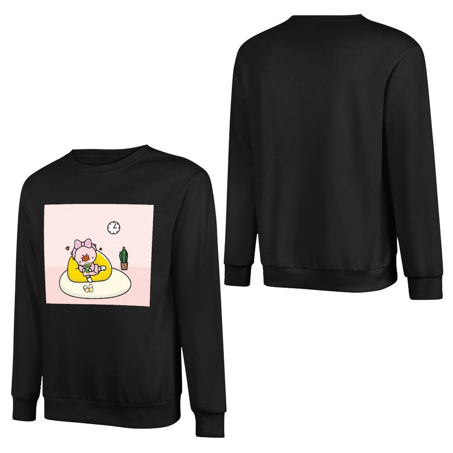 Front Patterned Long Sleeve TopRegularFit Fade-Resistant