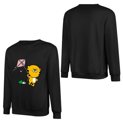 Front Patterned Long Sleeve TopPlain Vibrant Colors