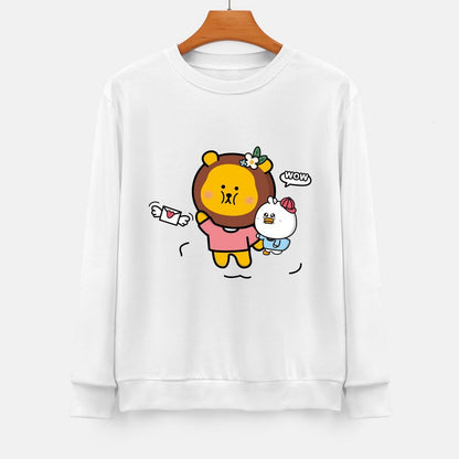 Front Patterned Long Sleeve TopSignature Natural