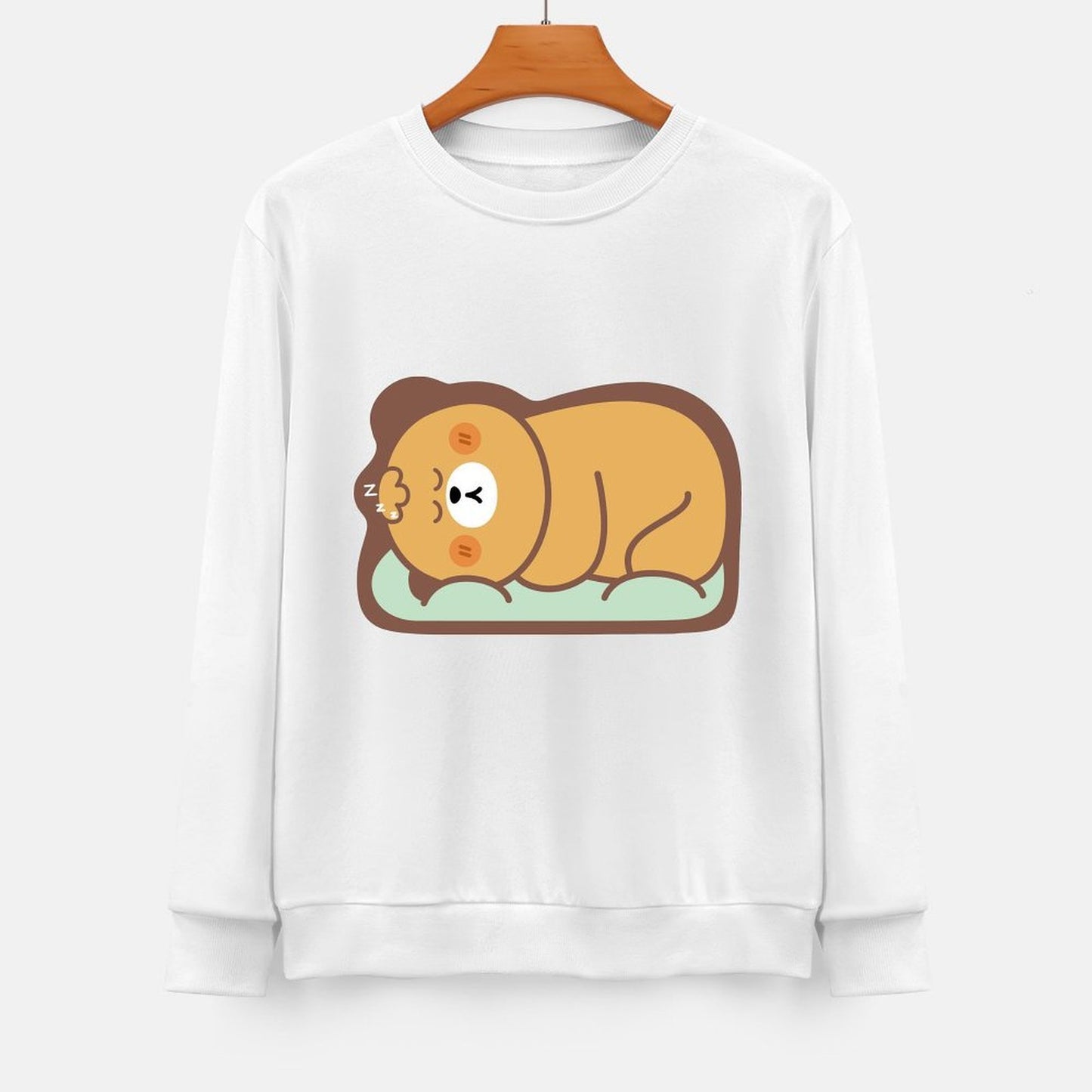 Front Patterned Long Sleeve TopRetro Shrink-Resistant