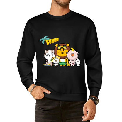 Front Patterned Long Sleeve Top Minimal Crewneck
