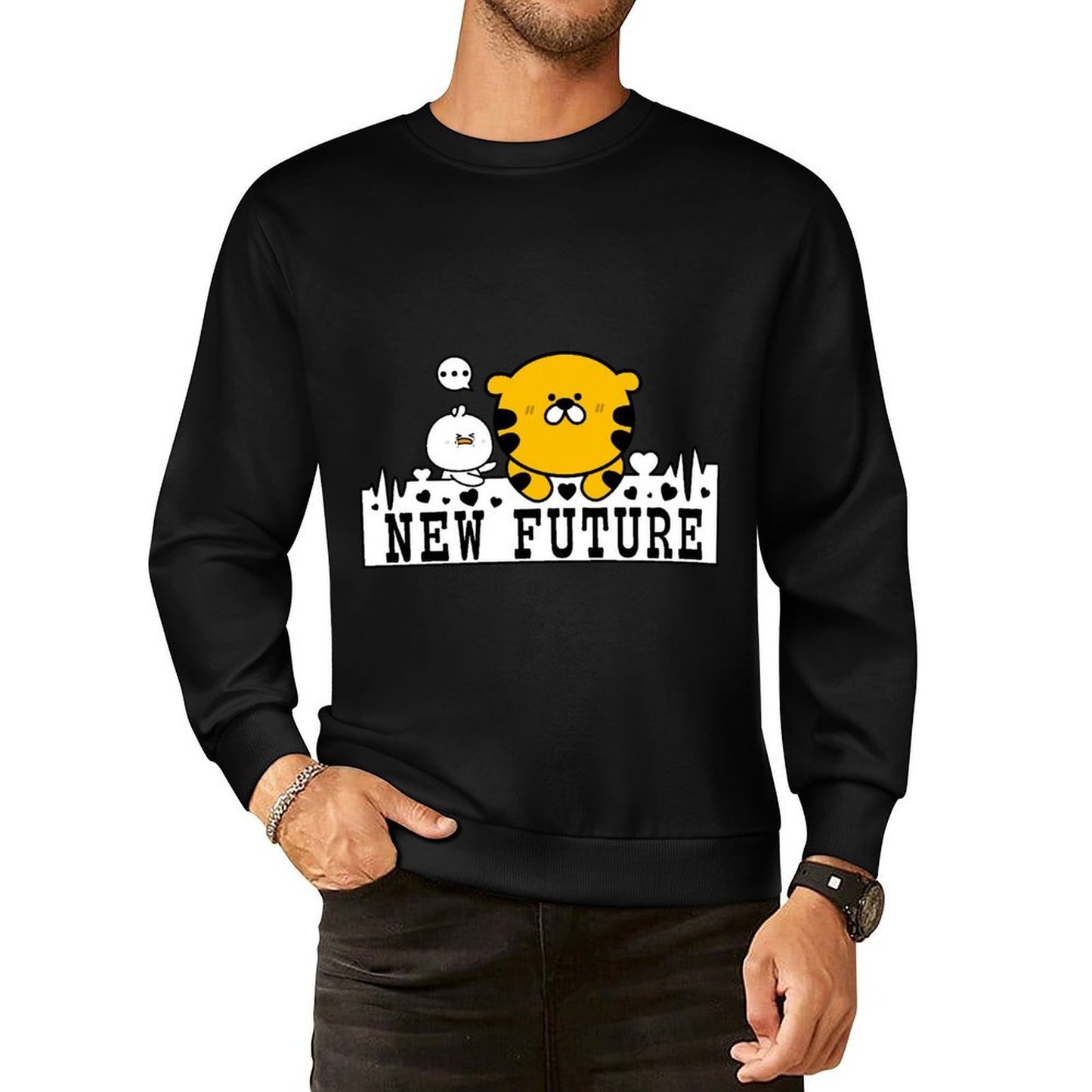 Front Patterned Long Sleeve TopUrban ActiveWear