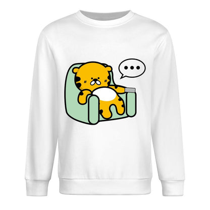 Front Patterned Long Sleeve TopDouble-Stitched Printing