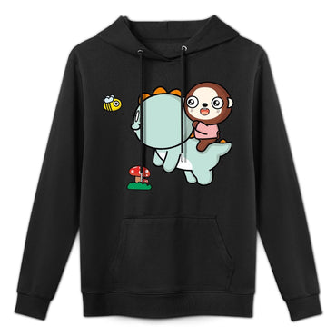 Neutral Cotton Front Graphic Hoodies