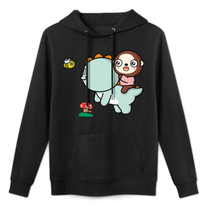 Neutral Cotton Front Graphic Hoodies