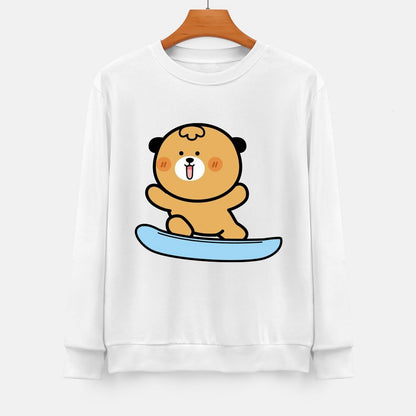 Front Patterned Long Sleeve TopPlain PremiumSeries