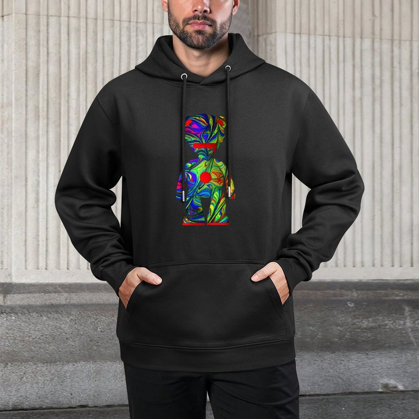 IPIB 250g Hooded Pocket Sweatshirt Front GraphicMen's Hooded  Sweatshirt6000114-2