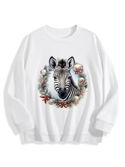 Customizable Christmas-themed long-sleeved Christmas Zebra