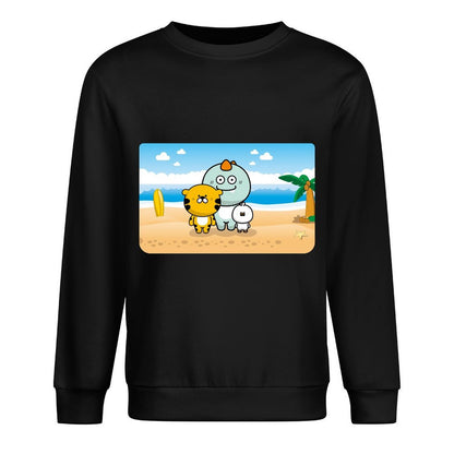 Front Patterned Long Sleeve TopNeutral Eco-Conscious