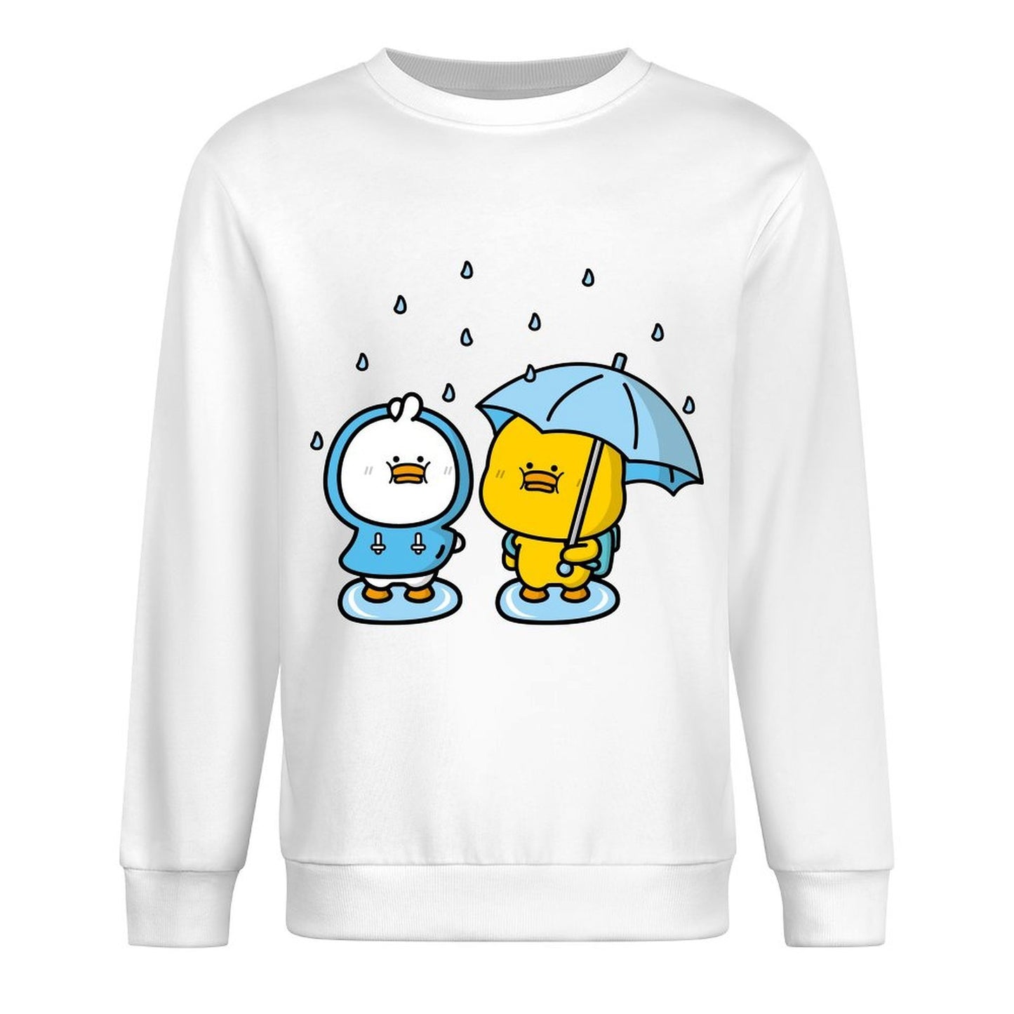 Front Patterned Long Sleeve TopCrewneck Colorfast