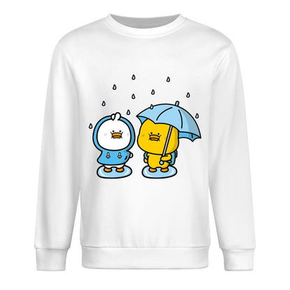 Front Patterned Long Sleeve TopCrewneck Colorfast