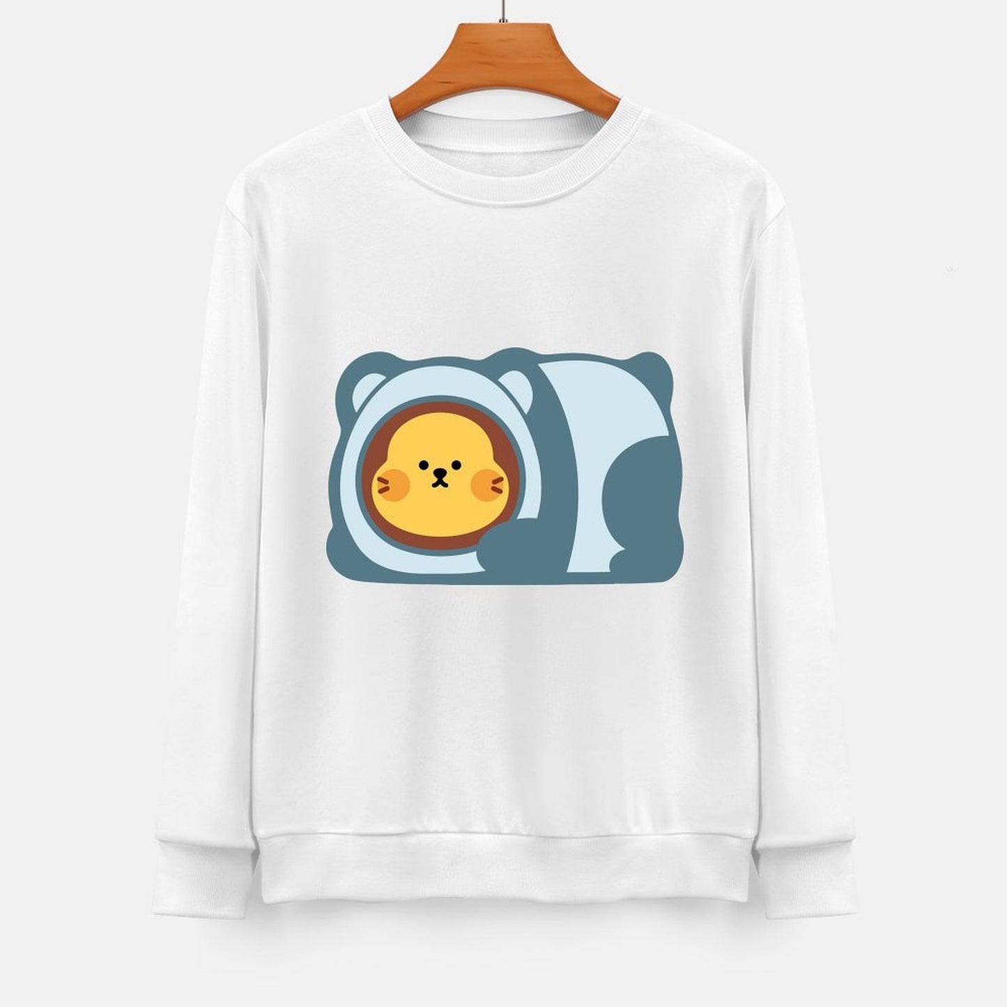 Front Patterned Long Sleeve TopCrew Neck Printing