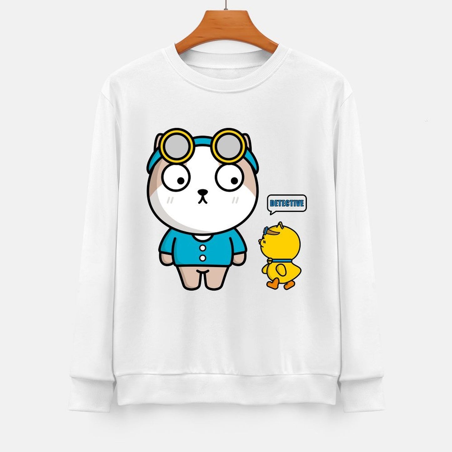 Front Patterned Long Sleeve TopSharp Simple