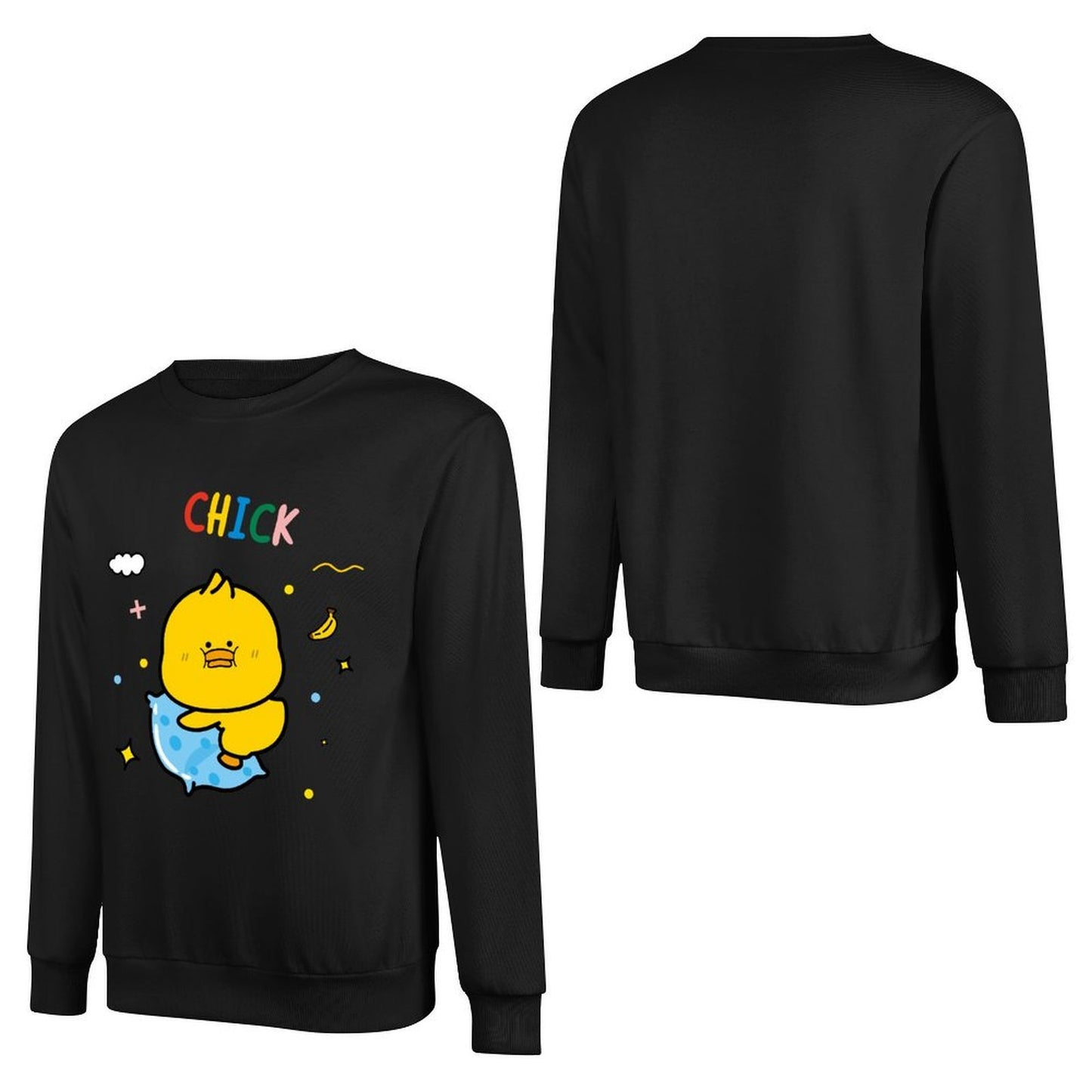 Front Patterned Long Sleeve TopClassicLine Heat-Transfer