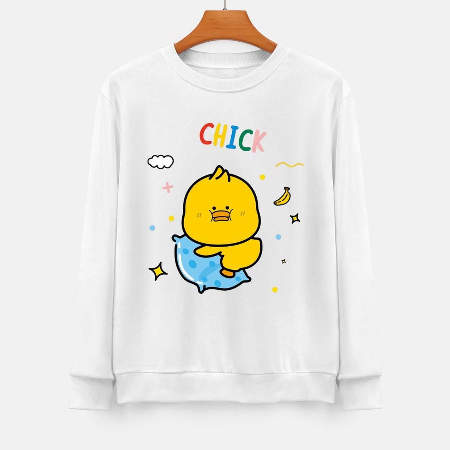 Front Patterned Long Sleeve TopClassicLine Heat-Transfer