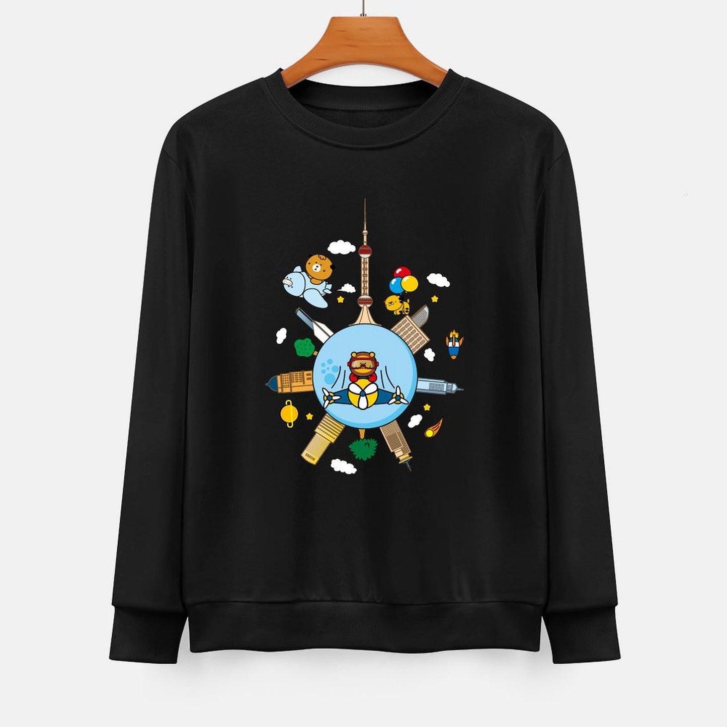 Front Patterned Long Sleeve TopLong Lasting Premium