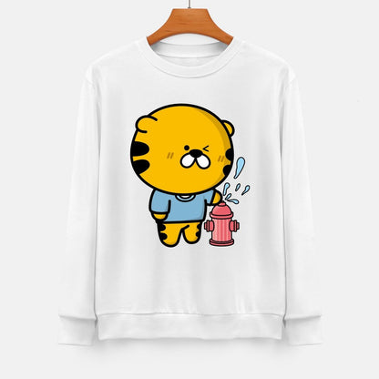 Front Patterned Long Sleeve TopOversized