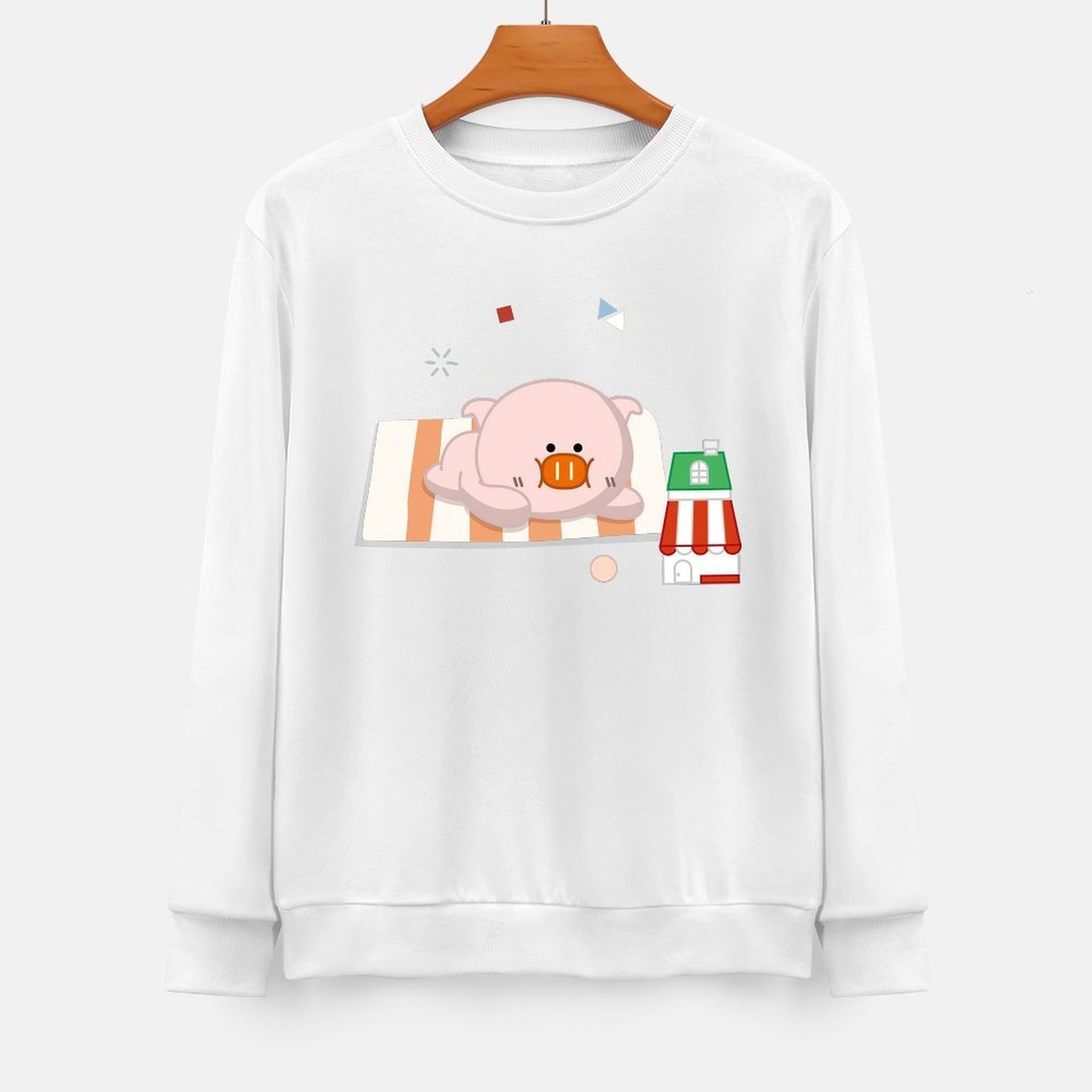 Front Patterned Long Sleeve TopModern Cotton