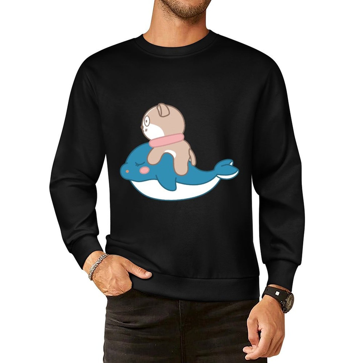 Front Patterned Long Sleeve TopBasicSeries Crisp Print