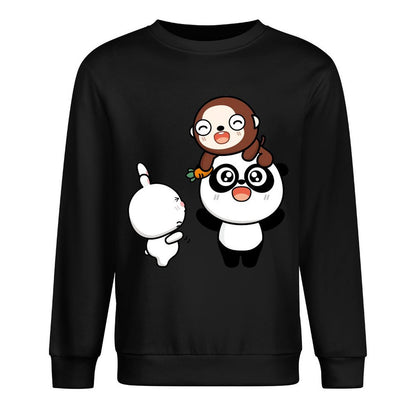 Front Patterned Long Sleeve TopCrew Neck Soft