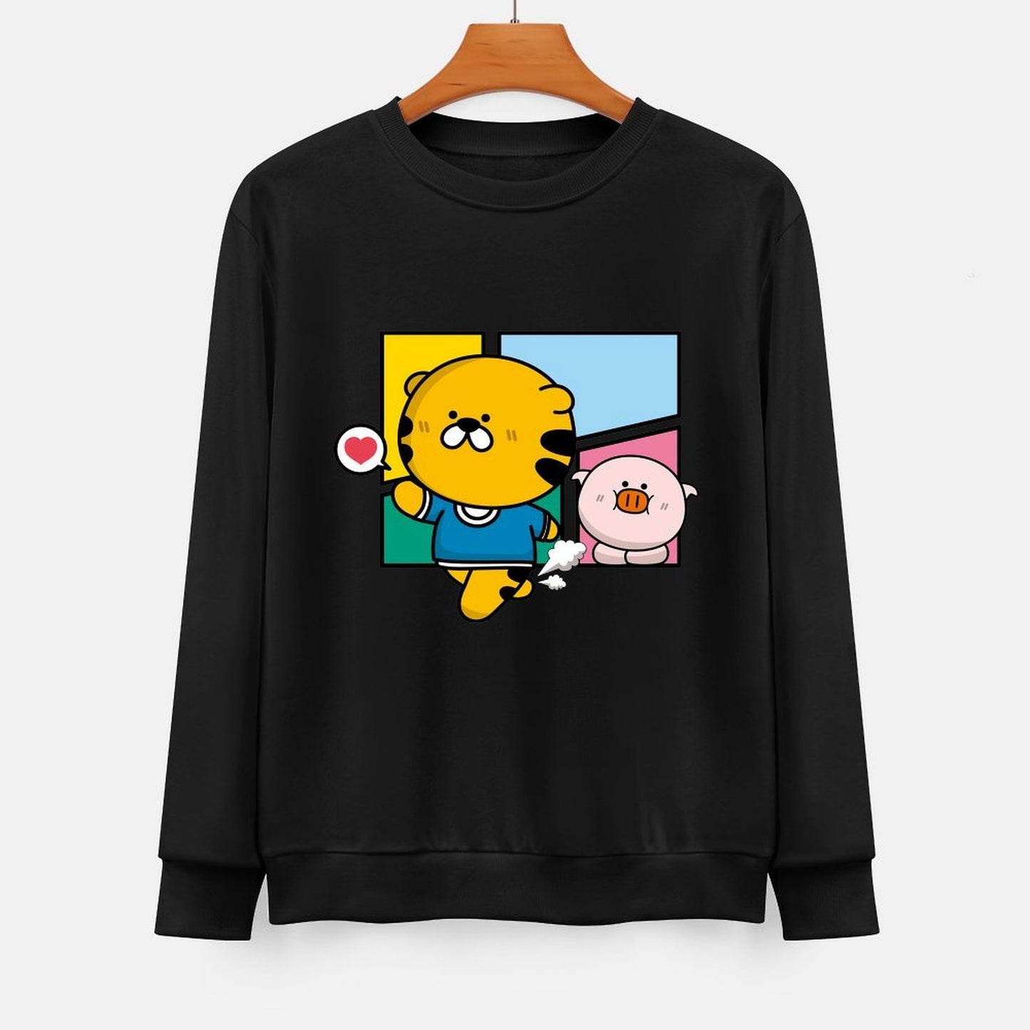 Front Patterned Long Sleeve TopBatch-Printed Relaxed