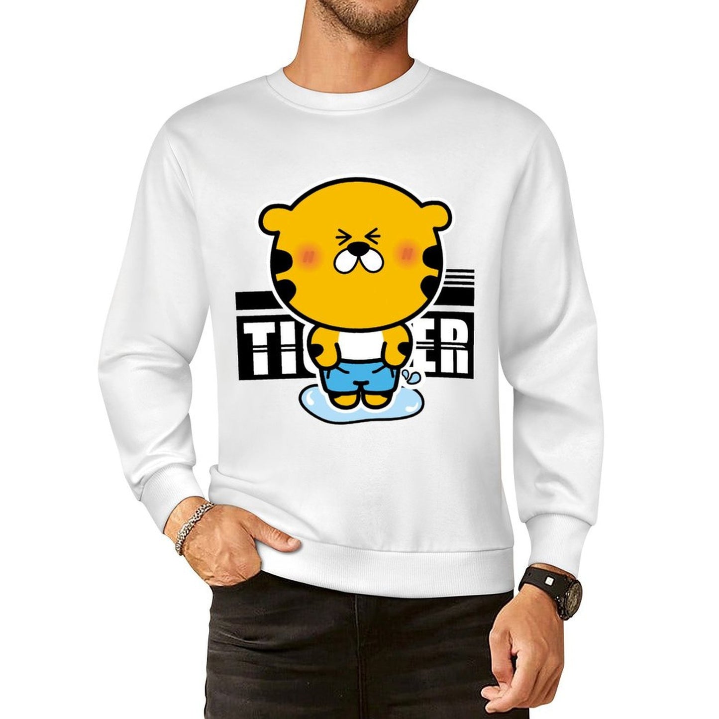 Front Patterned Long Sleeve TopHigh-Quality Sharp