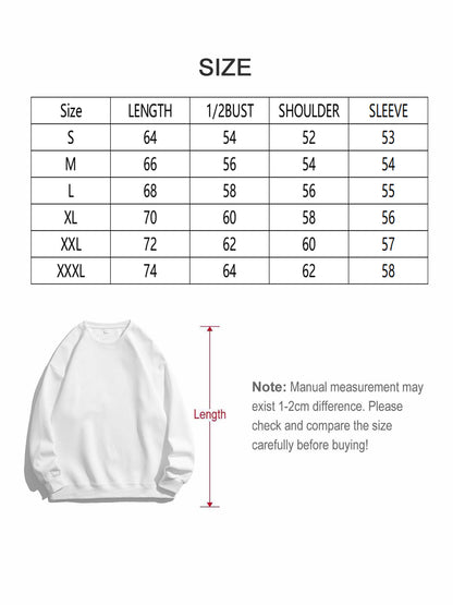 Round Neck Sweatshirt - Front Print Support personalized design