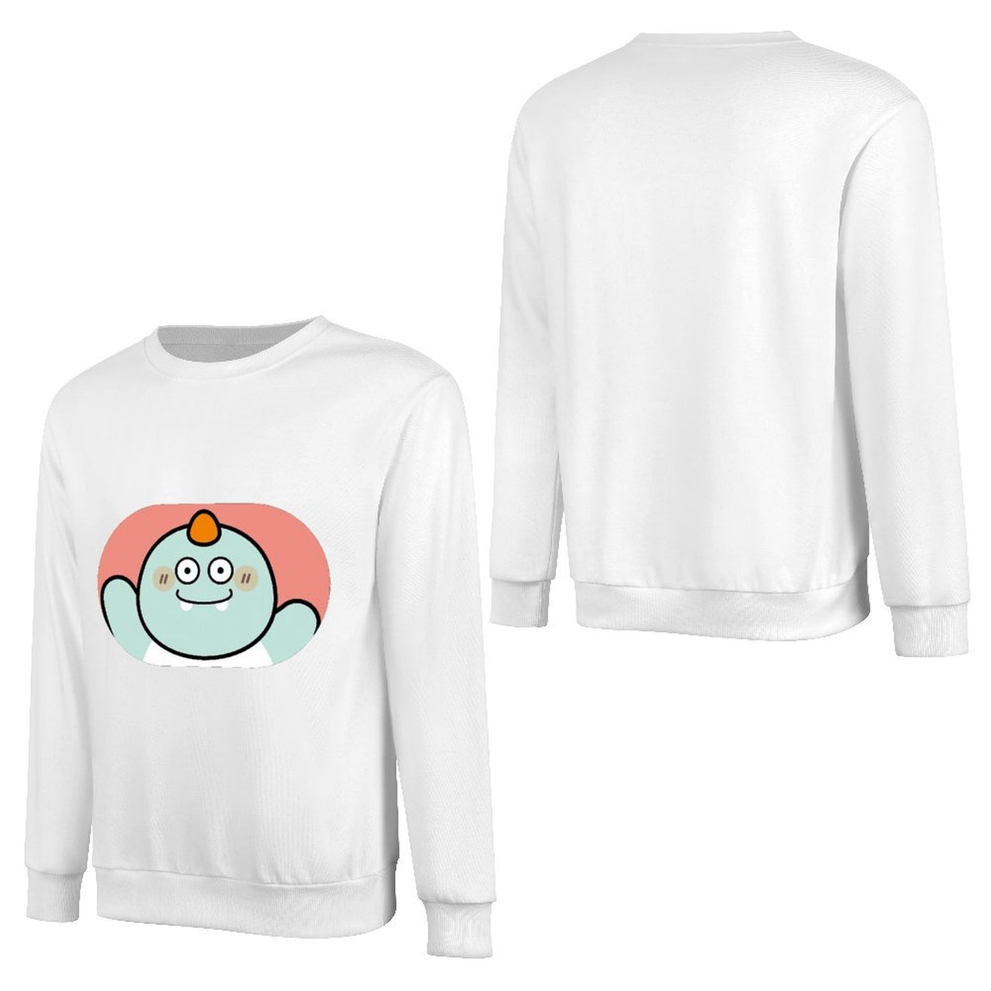 Front Patterned Long Sleeve TopDouble-Stitched Eco / Sustainable