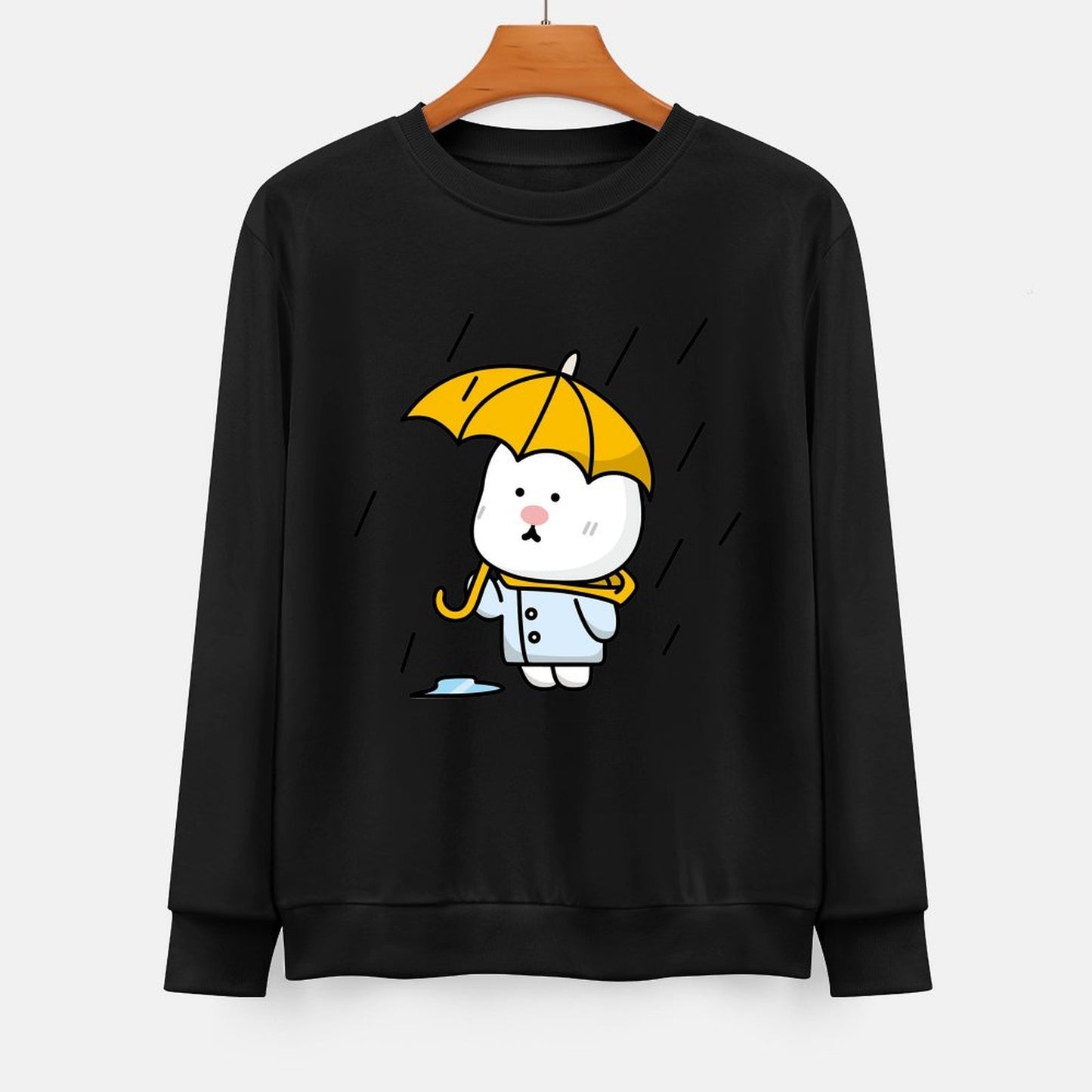  Front Patterned Long Sleeve TopFade-Resistant Street