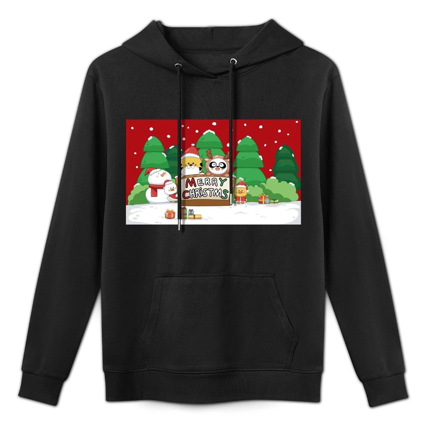 Sleek Easy-Care Front Graphic Hoodies