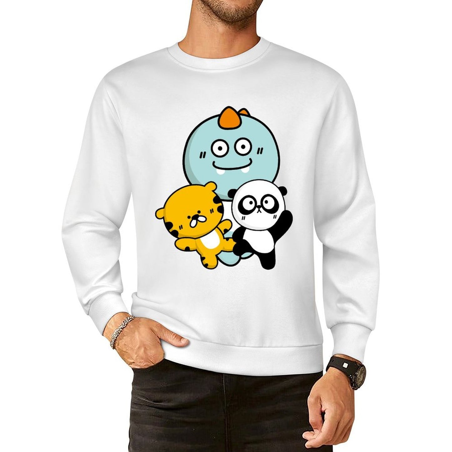 Front Patterned Long Sleeve TopRelaxFit StreetFit