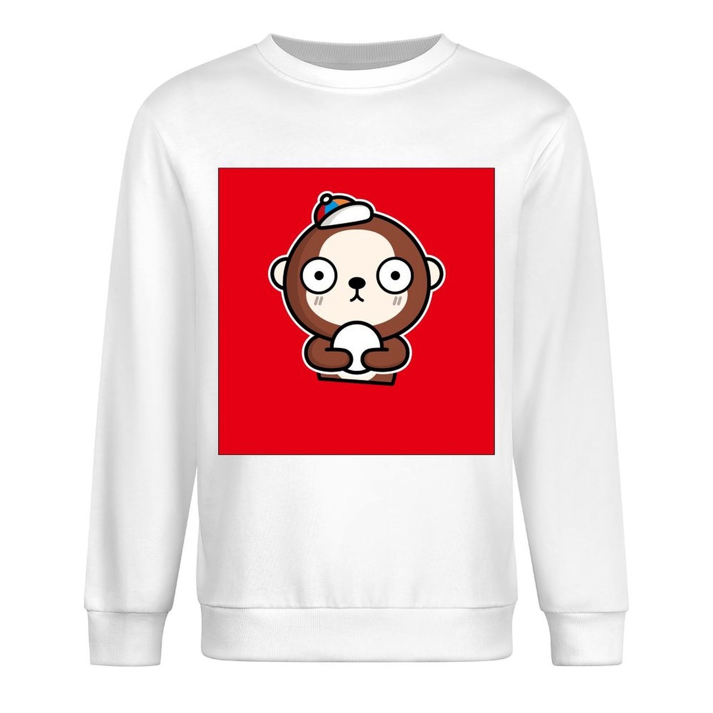 Front Patterned Long Sleeve TopSoftLine Crew Neck