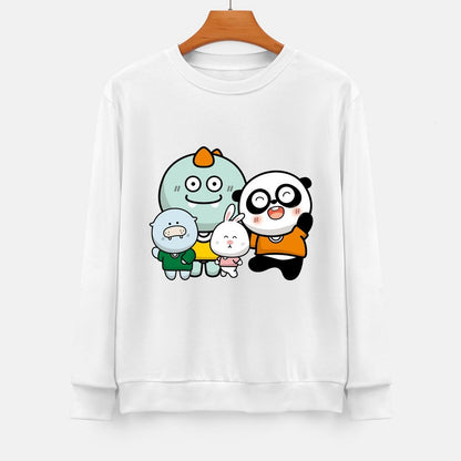 Front Patterned Long Sleeve TopCrewneck Sport