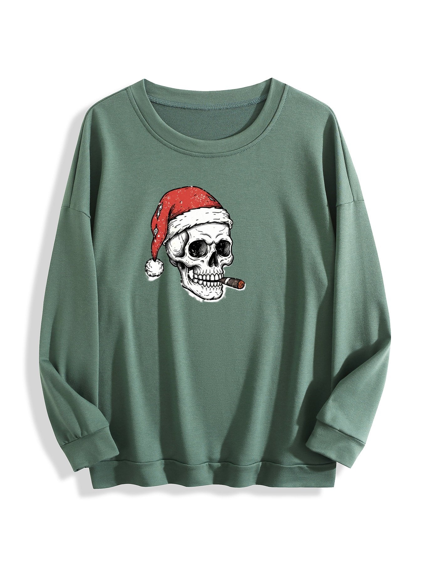 Customized Christmas-themed hoodies Skeleton smoking