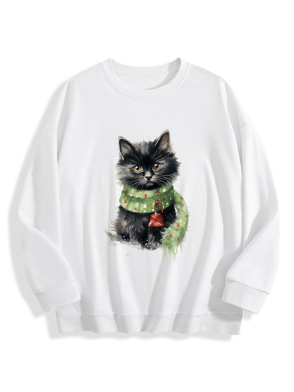 Customizable Christmas-themed long-sleeved Christmas Black CAT